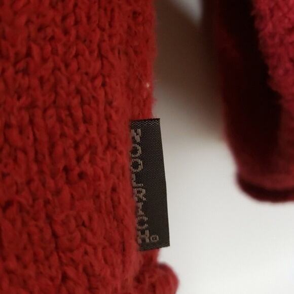 WOOLRICH Women's VINTAGE 90's Grandma V-neck Collar Red Sweater Size Large - Picture 6 of 9